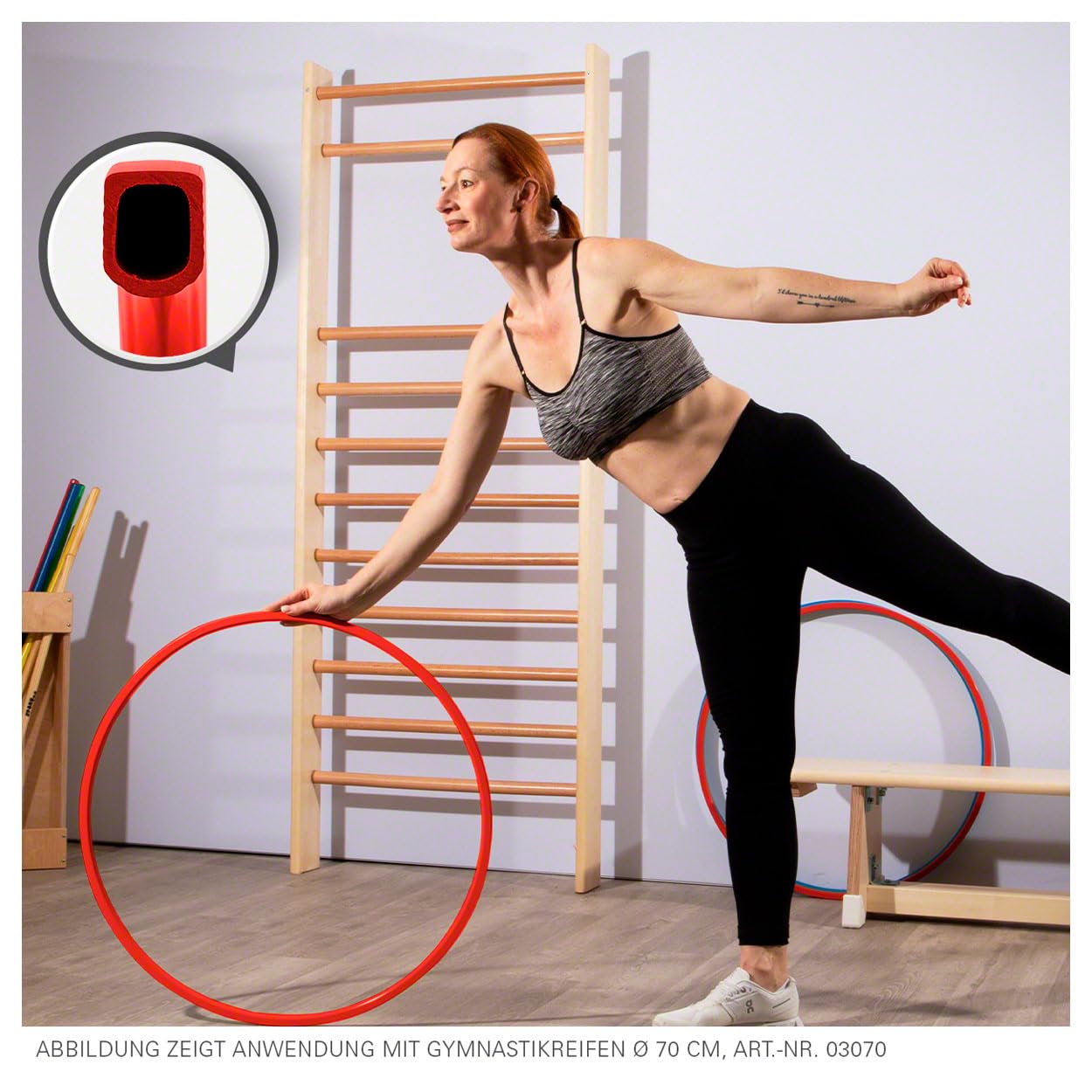 Sport-Tec Gymnastikreifen Hula Hoop 60 cm rot Kunststoff