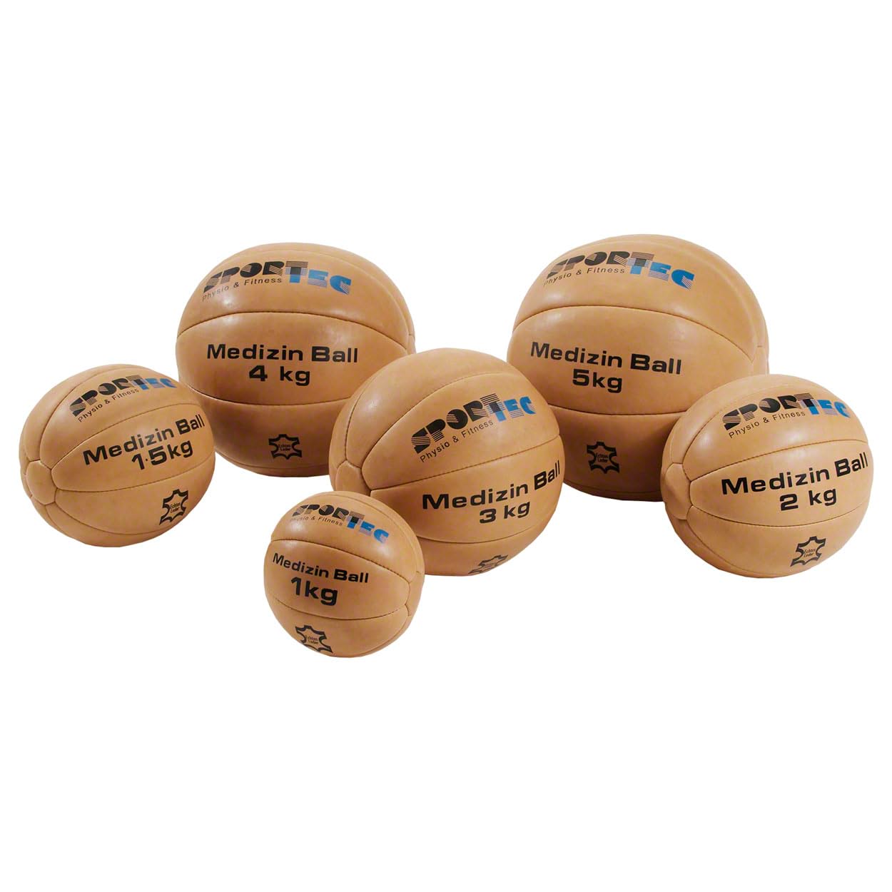 Sport-Tec Medizinball Leder 5 kg Rindsleder Rehaball