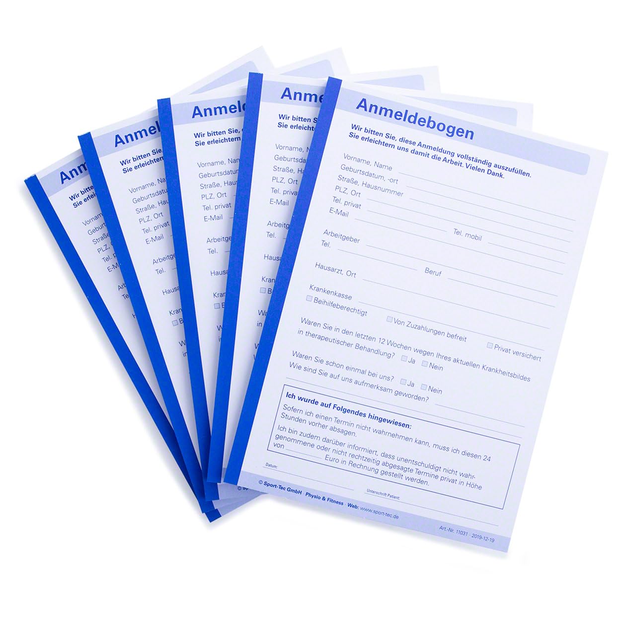 Sport-Tec Anmeldung Vordruck Anmeldeblock DIN A6 250 Blatt