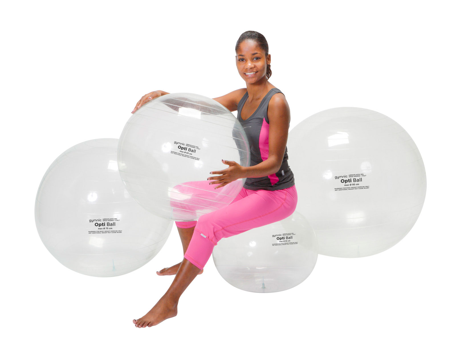 PEZZI Opti Ball Gymnastikball transparent für Therapie