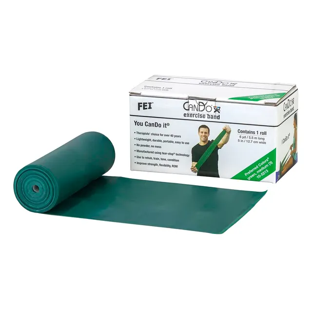 CanDo Trainingsband Spenderbox 5,5m Gymnastikband grün medium