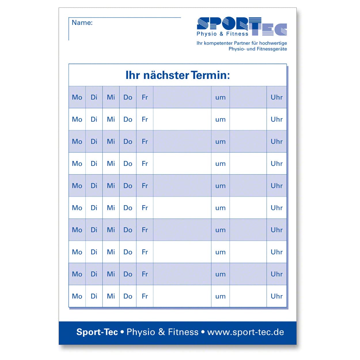 Sport-Tec Terminzettel Set DIN A7 10x75 Blatt Spenderbox
