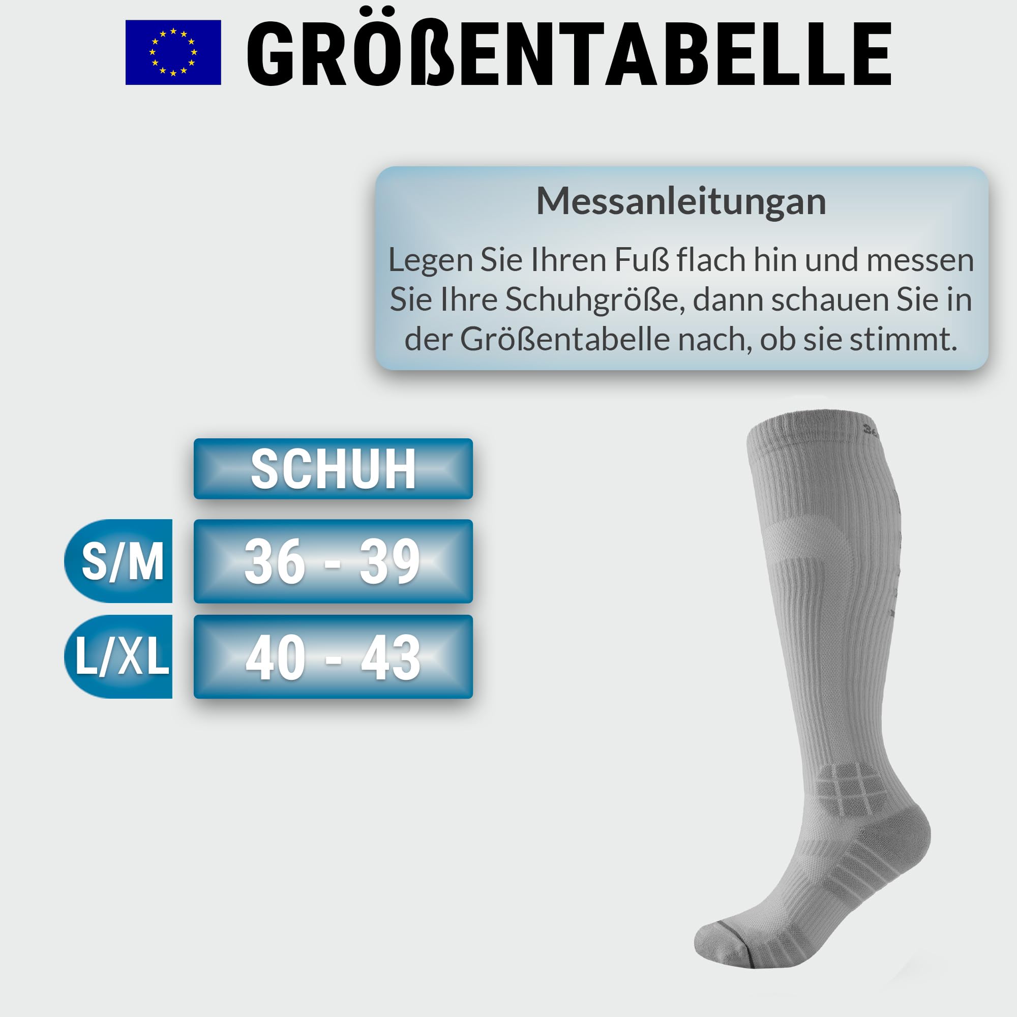 360 RELIEF Medical Compression Socks Stützstrümpfe 1Paar Grau