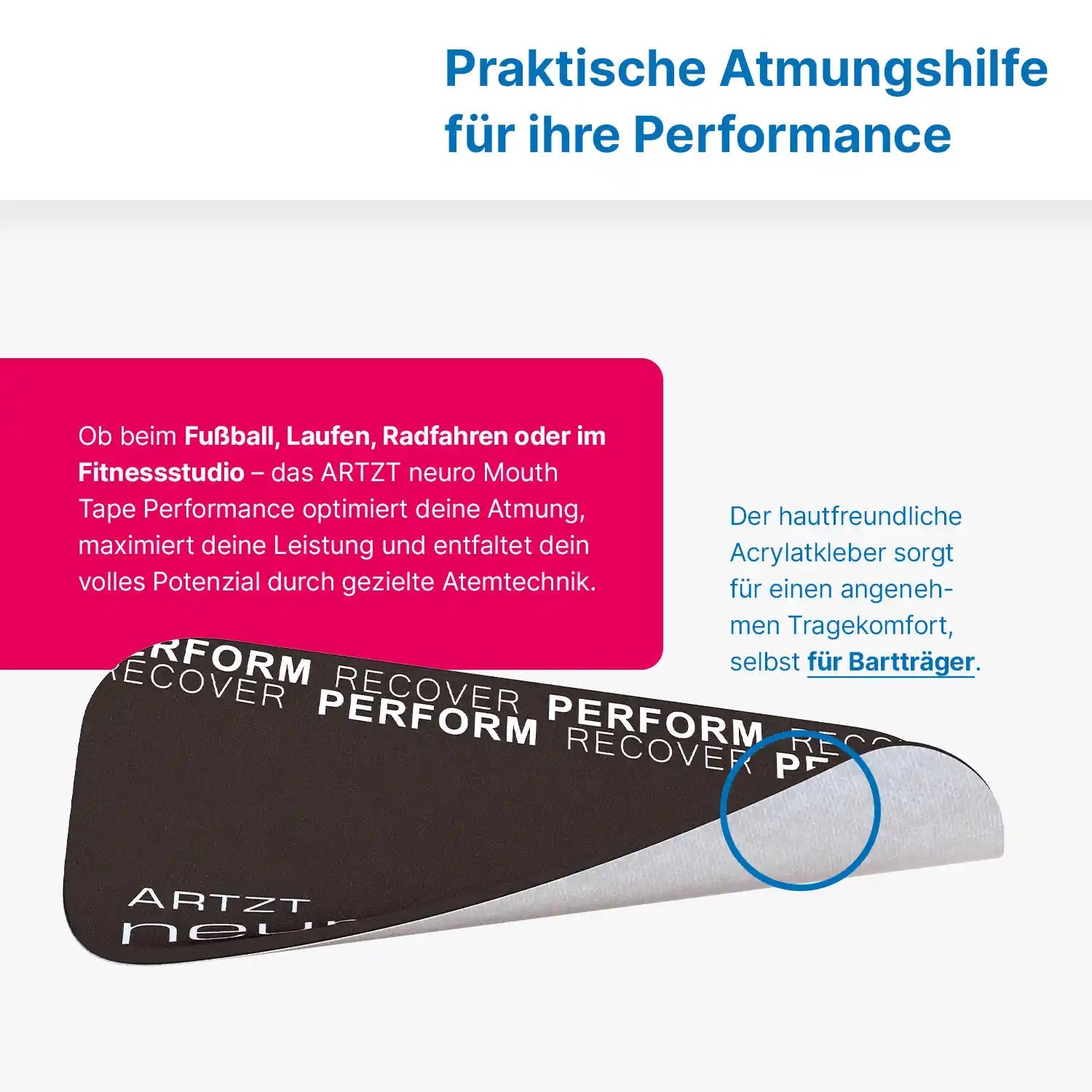 ARTZT neuro Mouth Tape Performance Mundpflaster Pink 30 Stk
