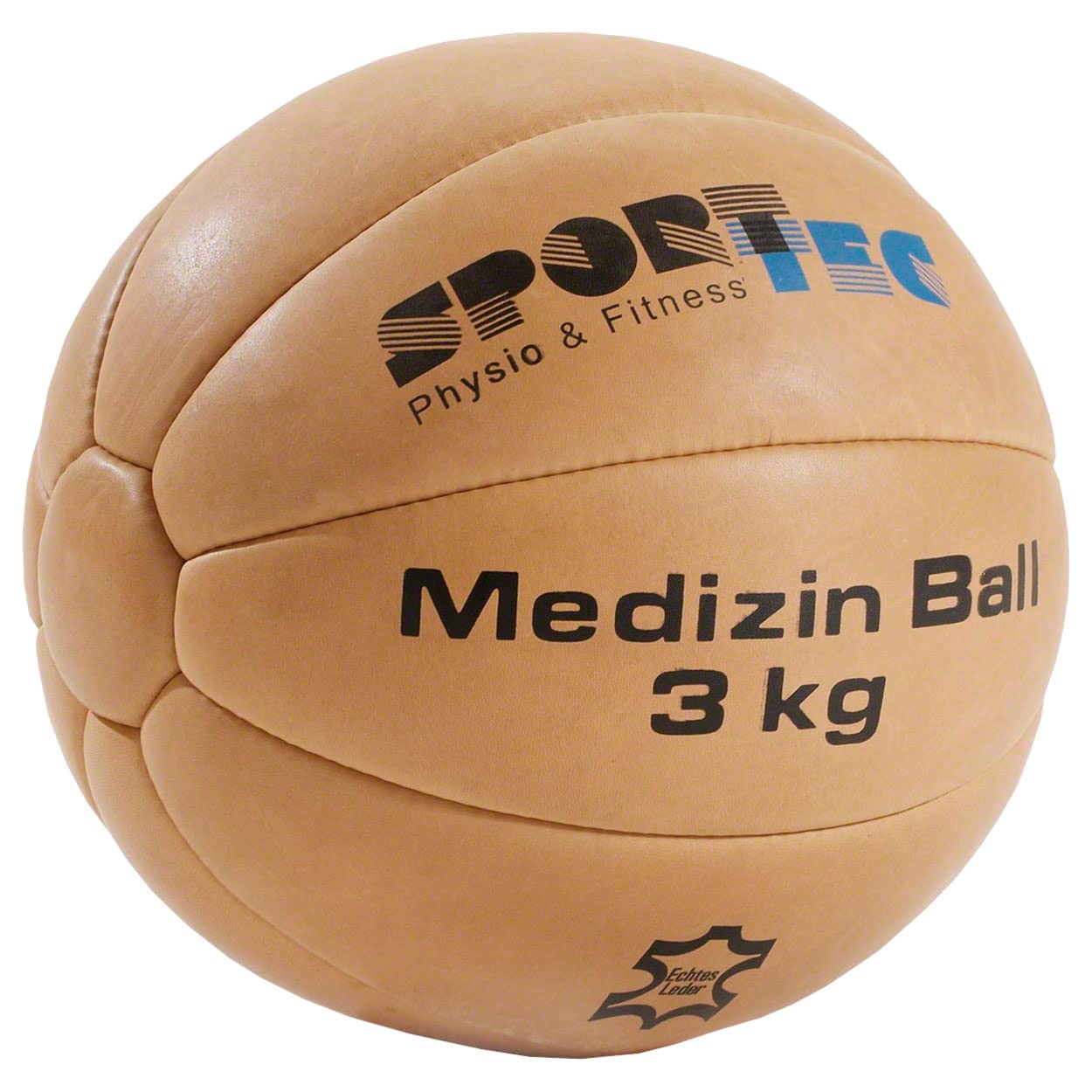Sport-Tec Medizinball Leder 5 kg Rindsleder Rehaball