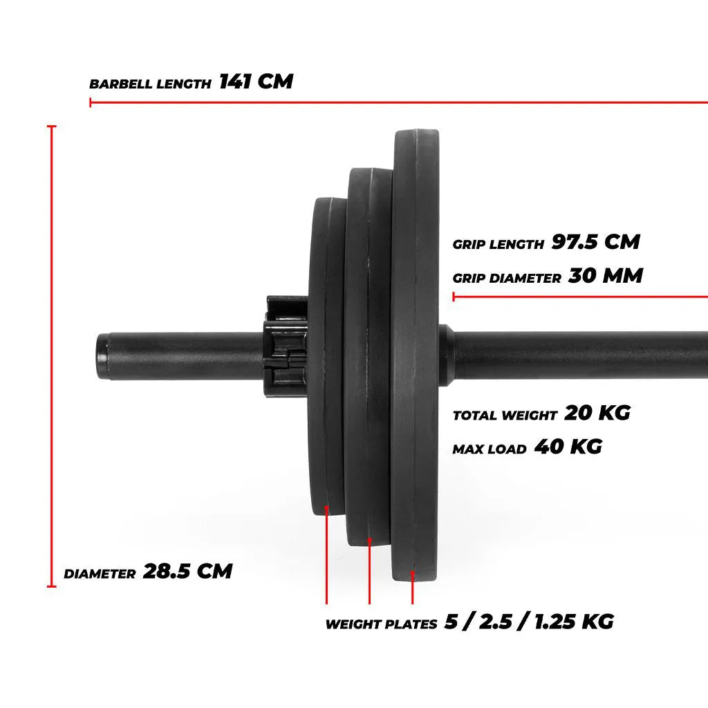 ARTZT thepro Gymstick Pro Pump Langhantelset 20 kg Eisen